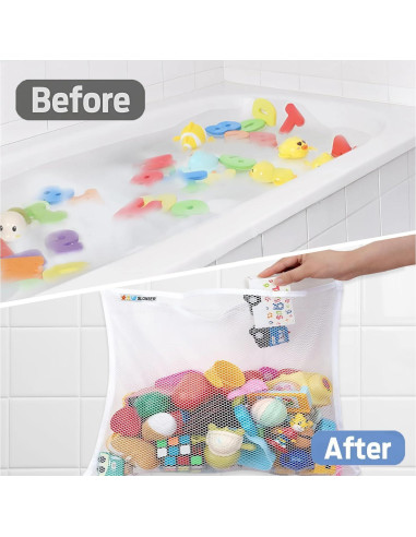 2 Sostenedores de Juguetes de Baño Slonser, Grande, Perla