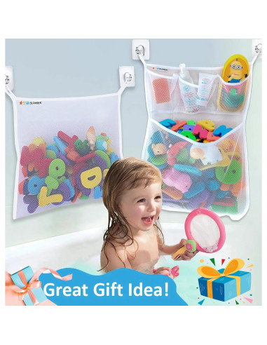 2 Sostenedores de Juguetes de Baño Slonser, Grande, Perla