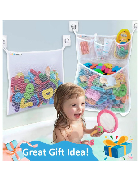 2 Sostenedores de Juguetes de Baño Slonser, Grande, Perla