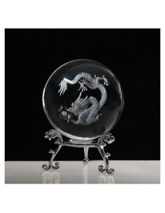 Esfera de Cristal 3D Dragón QIANCHANG 60mm con Soporte