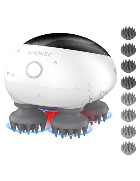 Masajeador de cuero cabelludo eléctrico AIBOKEE IPX7 recargable Masajeador de cuero cabelludo eléctrico AIBOKEE IPX7 recargable