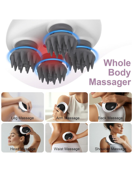 Masajeador de cuero cabelludo eléctrico AIBOKEE IPX7 recargable Masajeador de cuero cabelludo eléctrico AIBOKEE IPX7 recargable