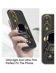 Funda Silicona Honor 90 con Soporte Astronauta - Negro 2