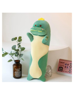 Almohada de Peluche Dinosaurio Largo Yeqivo 50cm Verde Suave