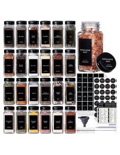Set de Frascos de Especias Laramaid 24 Piezas 118ml con Etiquetas