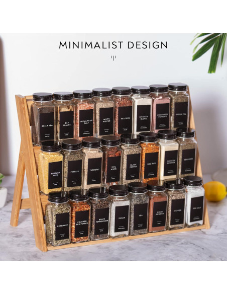 Set de Frascos de Especias Laramaid 24 Piezas 118ml con Etiquetas