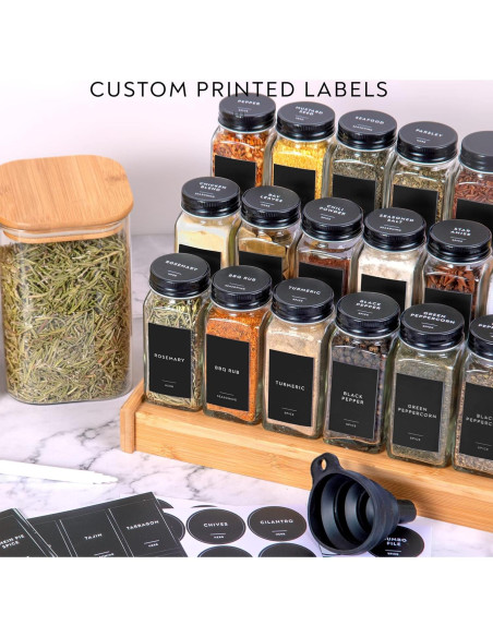 Set de Frascos de Especias Laramaid 24 Piezas 118ml con Etiquetas