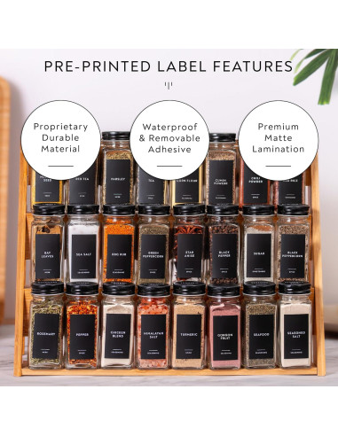 Set de Frascos de Especias Laramaid 24 Piezas 118ml con Etiquetas