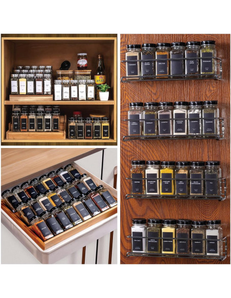 Set de Frascos de Especias Laramaid 24 Piezas 118ml con Etiquetas