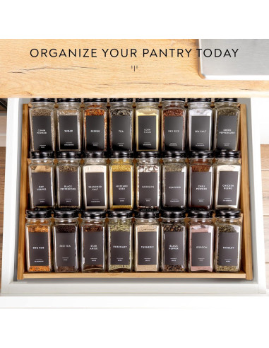 Set de Frascos de Especias Laramaid 24 Piezas 118ml con Etiquetas