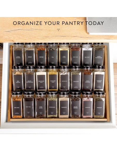 Set de Frascos de Especias Laramaid 24 Piezas 118ml con Etiquetas