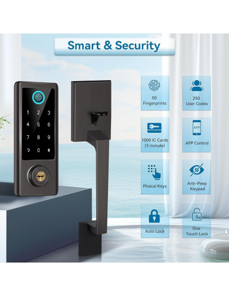 Cerradura Inteligente BEBASIA BA2H con Huella Dactilar y Bluetooth Cerradura Inteligente BEBASIA BA2H con Huella Dactilar y Bluetooth