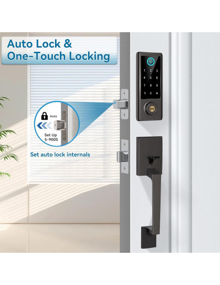 Cerradura Inteligente BEBASIA BA2H con Huella Dactilar y Bluetooth Cerradura Inteligente BEBASIA BA2H con Huella Dactilar y Bluetooth