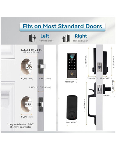 Cerradura Inteligente BEBASIA BA2H con Huella Dactilar y Bluetooth