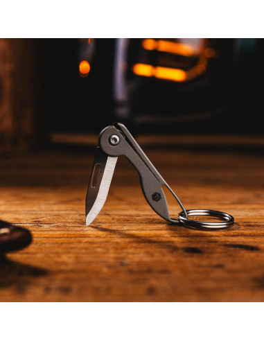 Cuchillo de bolsillo KeyUnity KK05 de titanio 7cr17Mov gris