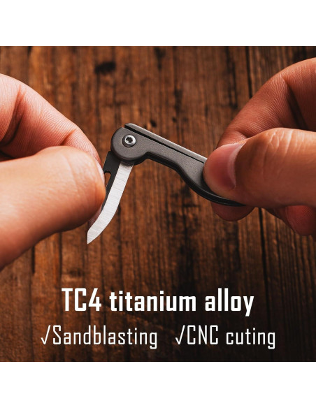 Cuchillo de bolsillo KeyUnity KK05 de titanio 7cr17Mov gris