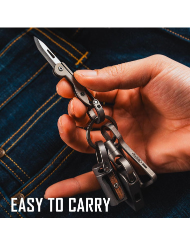 Cuchillo de bolsillo KeyUnity KK05 de titanio 7cr17Mov gris