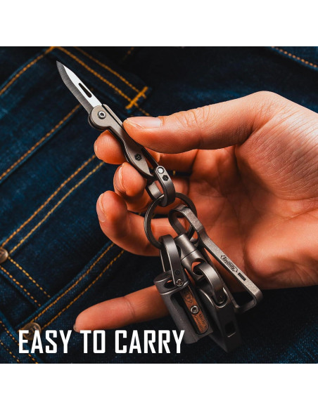 Cuchillo de bolsillo KeyUnity KK05 de titanio 7cr17Mov gris