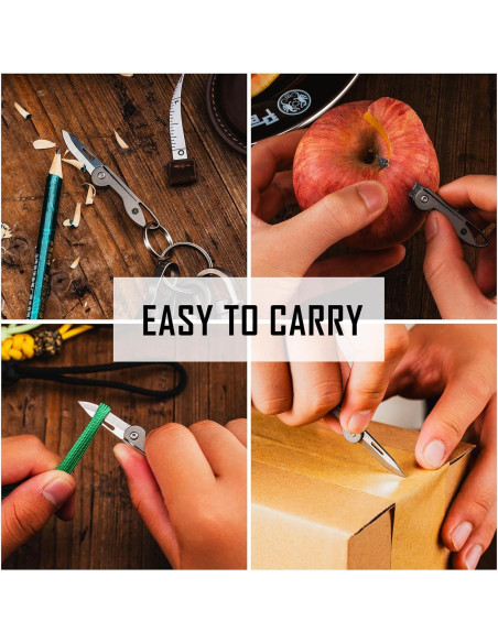 Cuchillo de bolsillo KeyUnity KK05 de titanio 7cr17Mov gris