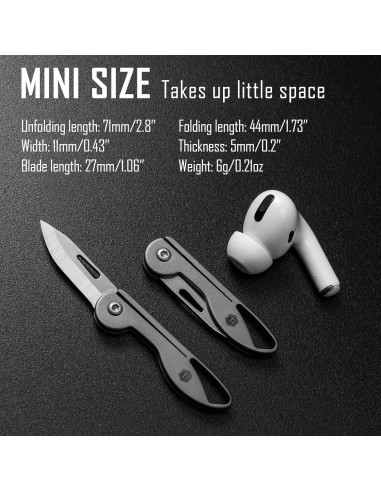 Cuchillo de bolsillo KeyUnity KK05 de titanio 7cr17Mov gris