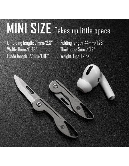 Cuchillo de bolsillo KeyUnity KK05 de titanio 7cr17Mov gris