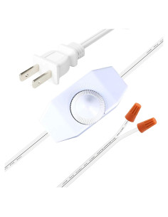 Interruptor Regulador Rotativo PLUSPOE 1.8m Cable Blanco 2Pack