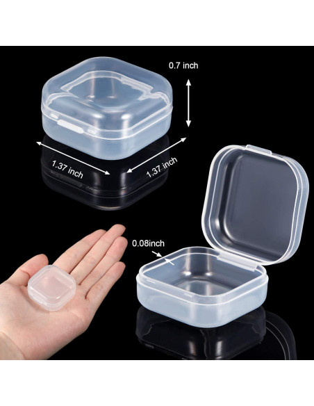 24 Cajas de Almacenamiento SATINIOR Plástico Transparente 3.5cm