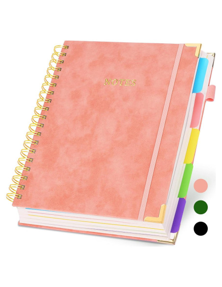Cuaderno de espiral LABUK tapa dura 300 páginas rosa B5