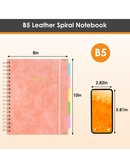 Cuaderno de espiral LABUK tapa dura 300 páginas rosa B5