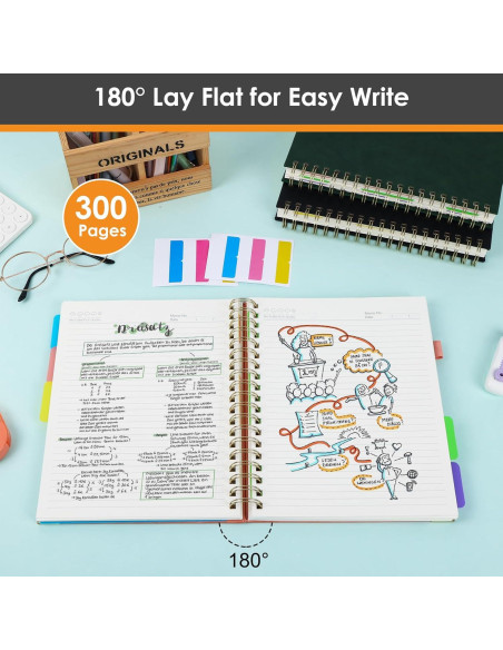 Cuaderno de espiral LABUK tapa dura 300 páginas rosa B5