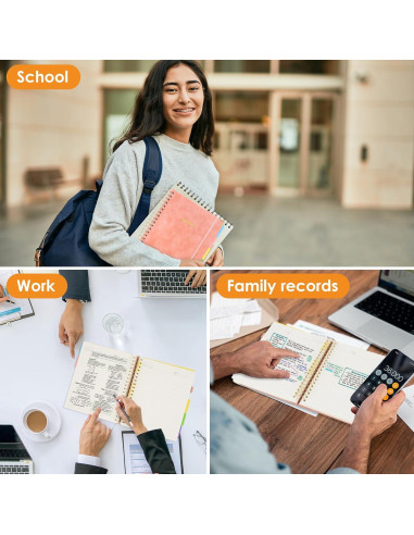 Cuaderno de espiral LABUK tapa dura 300 páginas rosa B5