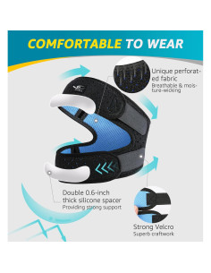 Soporte de Rodilla HiRui Doble Correa Ajustable Negro 2