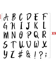 Outus Letras Transferibles Flock 279 Piezas 3.8 cm Negro 2