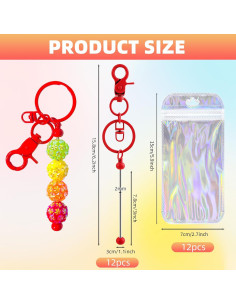 Kit de Llavero DIY DNLEGULI 24 Pcs con Perlas Coloridas 2