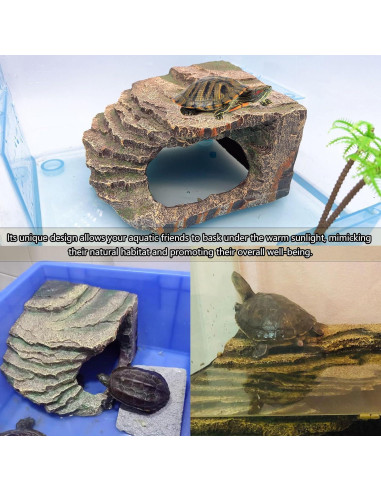 Plataforma para Tortugas Kathson 17x14x10 cm Resina No Tóxica