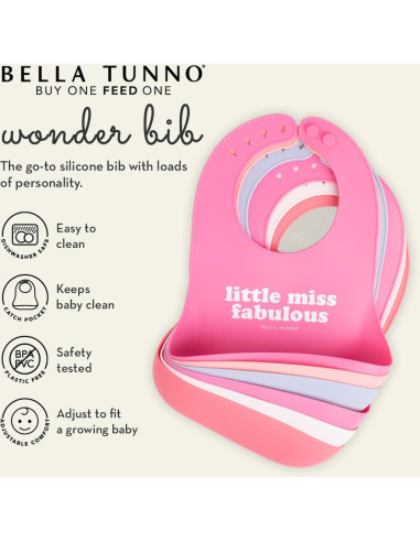 Babero de Silicona Bella Tunno para Bebés 4-36 meses
