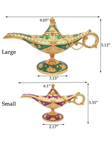 Lámpara Mágica de Genio Aladino Vintage Hourwof - Azul Pequeña