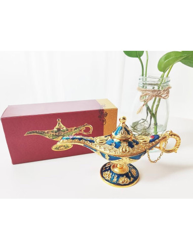 Lámpara Mágica de Genio Aladino Vintage Hourwof - Azul Pequeña