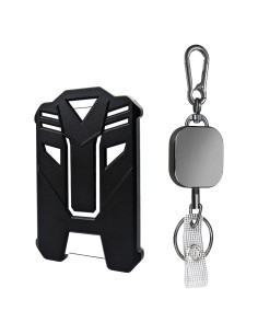 Portatarjetas Retráctil VIQWYIC con Llavero y Carabiner Metal