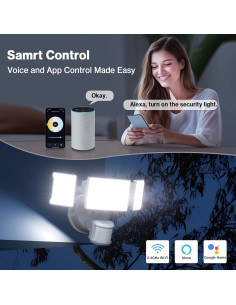 Luz de Inundación LED Inteligente Olafus 65W con Sensor de Movimiento 2