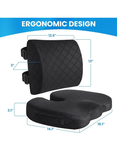 Cojín TushGuard Espuma Viscoelástica para Espalda y Coccix