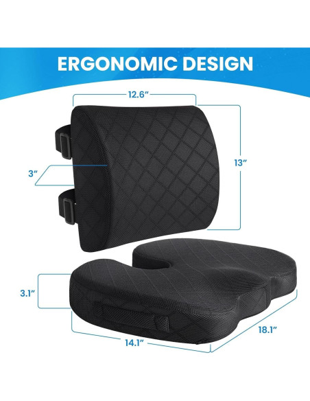 Cojín TushGuard Espuma Viscoelástica para Espalda y Coccix