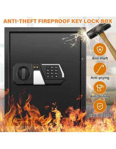 Caja de Llaves Ignífuga Nebakne para 71 Llaves Montada en Pared