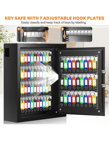 Caja de Llaves Ignífuga Nebakne para 71 Llaves Montada en Pared