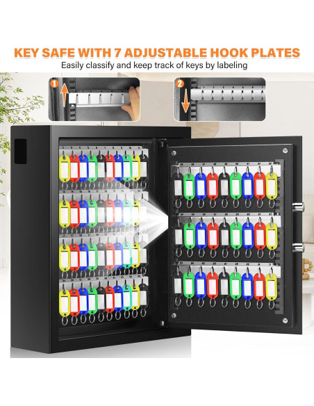 Caja de Llaves Ignífuga Nebakne para 71 Llaves Montada en Pared