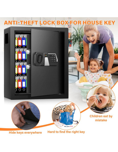 Caja de Llaves Ignífuga Nebakne para 71 Llaves Montada en Pared