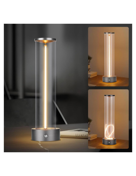 Lámpara de Mesa LED Inalámbrica YYXGOOB C-Silver 3 Niveles