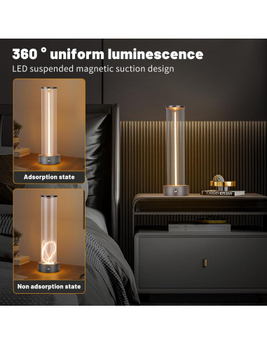 Lámpara de Mesa LED Inalámbrica YYXGOOB C-Silver 3 Niveles