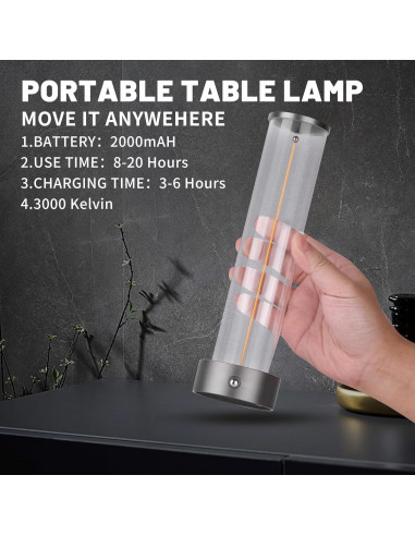 Lámpara de Mesa LED Inalámbrica YYXGOOB C-Silver 3 Niveles