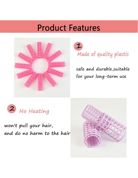 Juego de 30 Rulos de Plástico ZMD para Peinados sin Calor